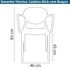 Cadeira Empilhavel Com Braco Inmetro Slick Im In Area Externa Interna Polipropileno UV -2-
